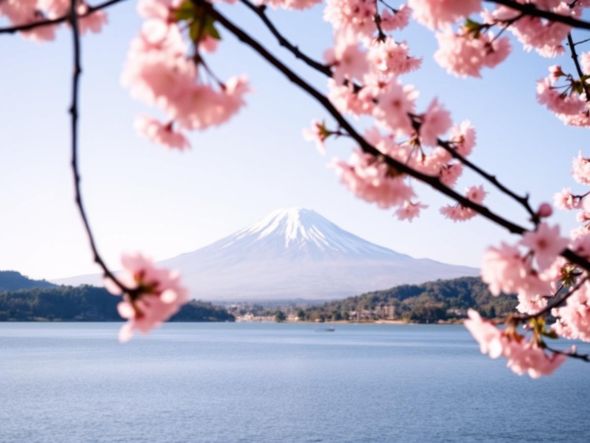 Mt Fuji and cherry blossoms